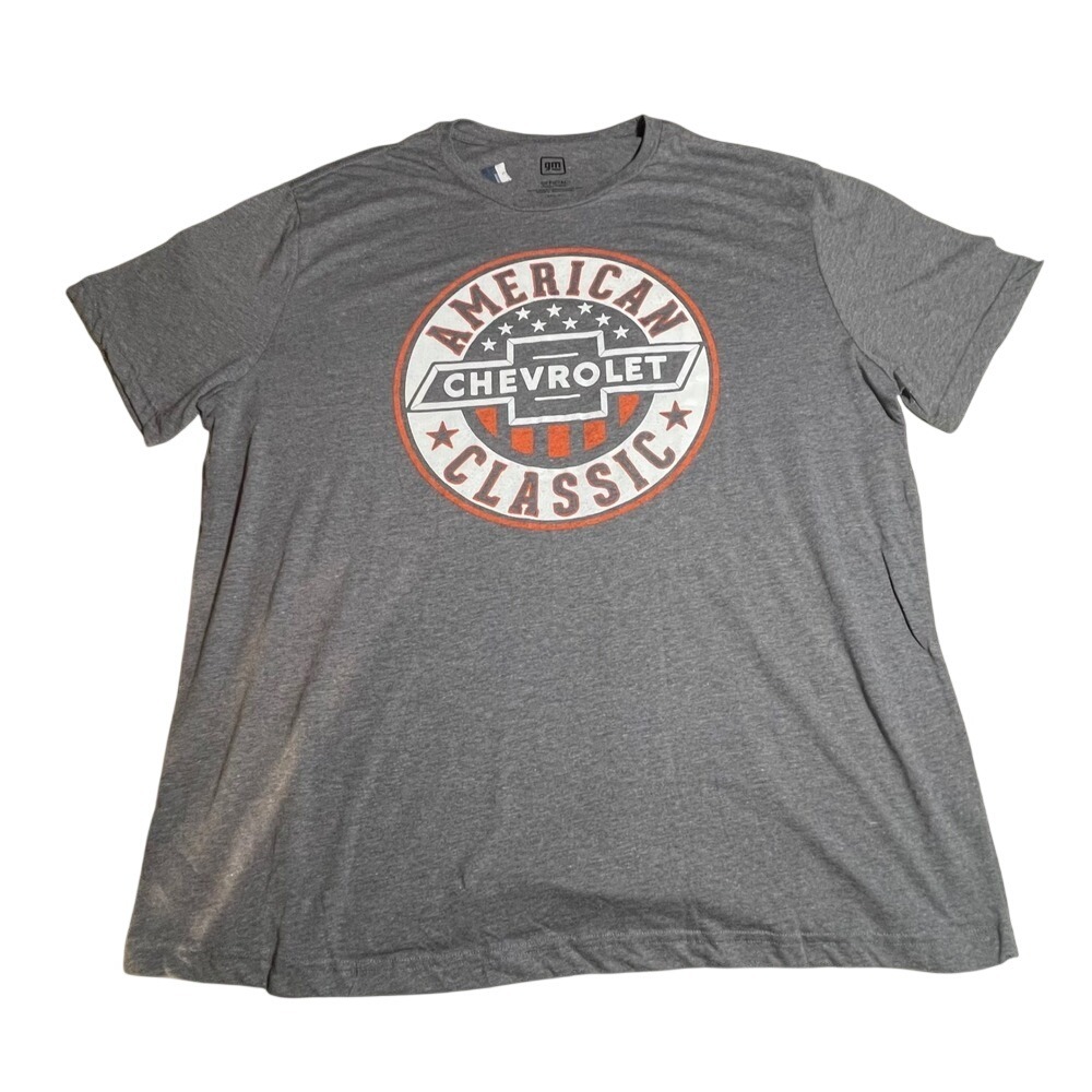 GM Mens Chevrolet American Classic Graphic T-Shirt Grey XLT Heathered Tee